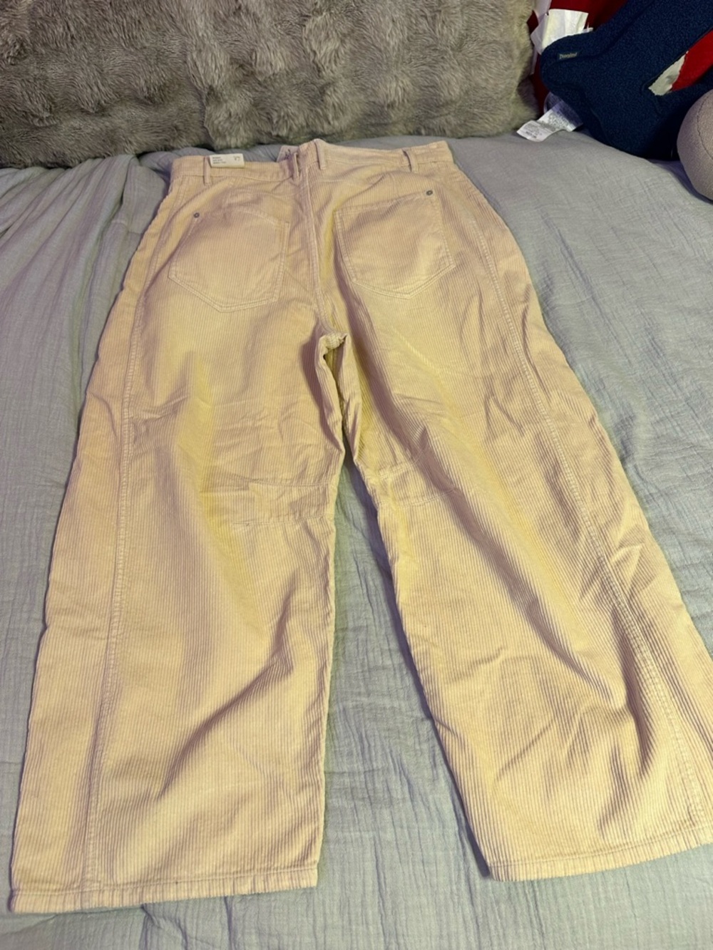 We the Free Free People Good Luck Barrel Jeans in crystal gray corduroy 32 - Picture 8 of 11